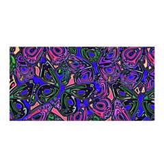 Purple Abstract Butterfly Pattern Satin Wrap by SpinnyChairDesigns