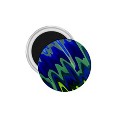 Blue Green Zig Zag Waves Pattern 1 75  Magnets by SpinnyChairDesigns