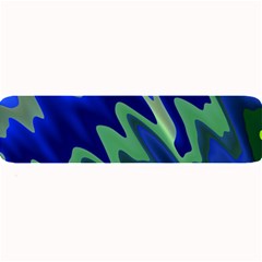 Blue Green Zig Zag Waves Pattern Large Bar Mats by SpinnyChairDesigns