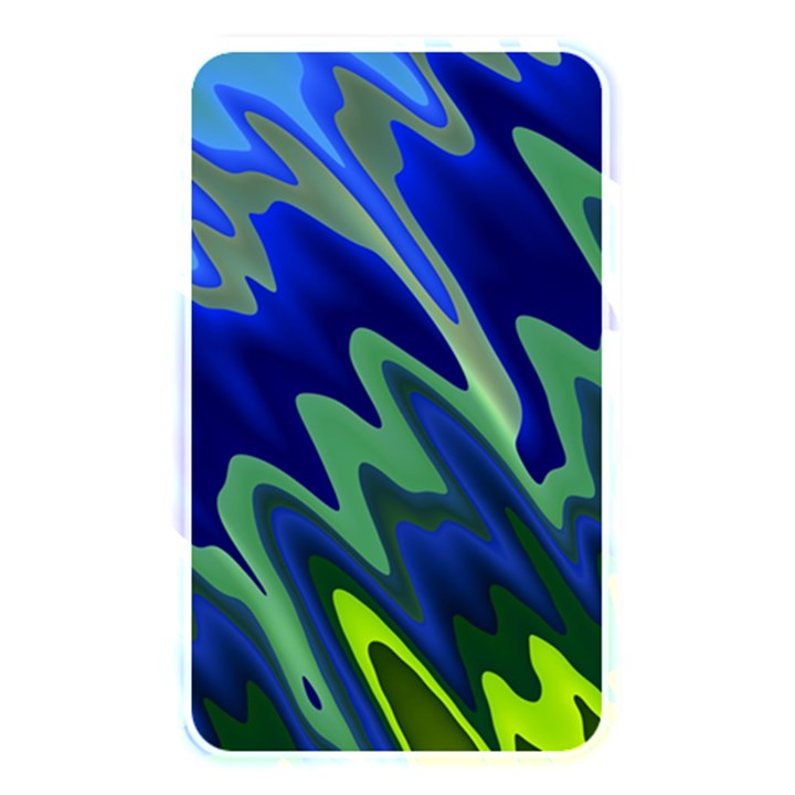 Blue Green Zig Zag Waves Pattern Memory Card Reader (Rectangular)