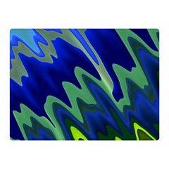 Blue Green Zig Zag Waves Pattern Double Sided Flano Blanket (mini)  by SpinnyChairDesigns