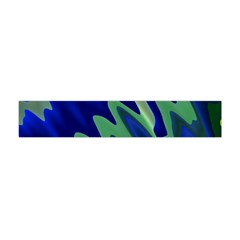 Blue Green Zig Zag Waves Pattern Flano Scarf (mini) by SpinnyChairDesigns