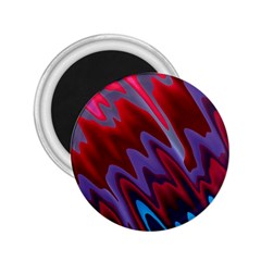 Red Blue Zig Zag Waves Pattern 2.25  Magnets