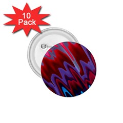 Red Blue Zig Zag Waves Pattern 1.75  Buttons (10 pack)