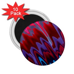 Red Blue Zig Zag Waves Pattern 2.25  Magnets (10 pack) 