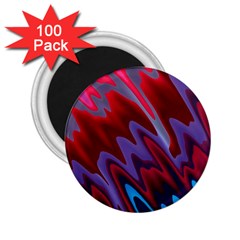 Red Blue Zig Zag Waves Pattern 2.25  Magnets (100 pack) 