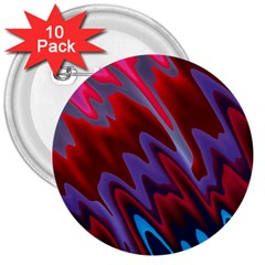 Red Blue Zig Zag Waves Pattern 3  Buttons (10 pack) 