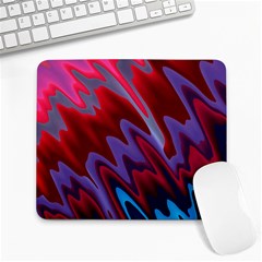 Red Blue Zig Zag Waves Pattern Large Mousepads