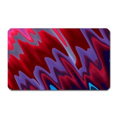 Red Blue Zig Zag Waves Pattern Magnet (Rectangular)