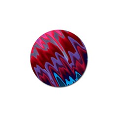 Red Blue Zig Zag Waves Pattern Golf Ball Marker (4 pack)