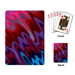 Red Blue Zig Zag Waves Pattern Playing Cards Single Design (rectangle) by SpinnyChairDesigns