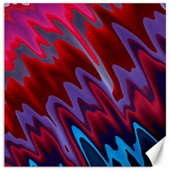 Red Blue Zig Zag Waves Pattern Canvas 12  x 12 