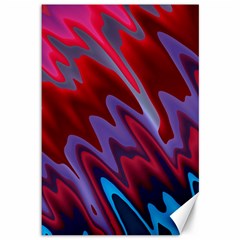 Red Blue Zig Zag Waves Pattern Canvas 12  x 18 