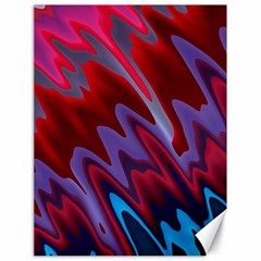 Red Blue Zig Zag Waves Pattern Canvas 18  x 24 