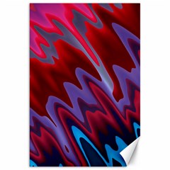 Red Blue Zig Zag Waves Pattern Canvas 20  x 30 