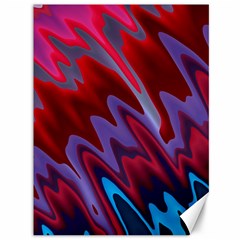 Red Blue Zig Zag Waves Pattern Canvas 36  x 48 