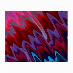 Red Blue Zig Zag Waves Pattern Small Glasses Cloth (2 Sides)