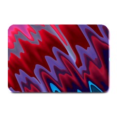 Red Blue Zig Zag Waves Pattern Plate Mats