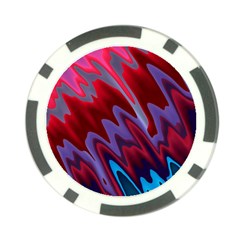 Red Blue Zig Zag Waves Pattern Poker Chip Card Guard