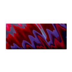 Red Blue Zig Zag Waves Pattern Hand Towel