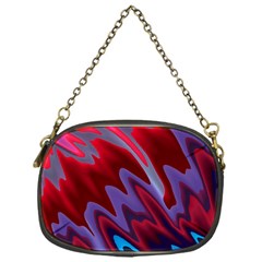 Red Blue Zig Zag Waves Pattern Chain Purse (One Side)