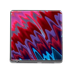 Red Blue Zig Zag Waves Pattern Memory Card Reader (Square 5 Slot)