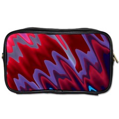 Red Blue Zig Zag Waves Pattern Toiletries Bag (Two Sides)