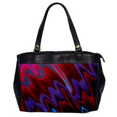 Red Blue Zig Zag Waves Pattern Oversize Office Handbag