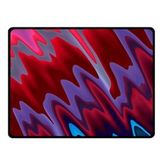 Red Blue Zig Zag Waves Pattern Fleece Blanket (Small)