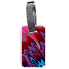 Red Blue Zig Zag Waves Pattern Luggage Tag (one side)