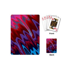 Red Blue Zig Zag Waves Pattern Playing Cards Single Design (Mini)