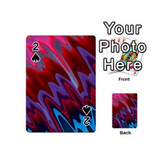 Red Blue Zig Zag Waves Pattern Playing Cards 54 Designs (Mini)