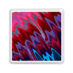 Red Blue Zig Zag Waves Pattern Memory Card Reader (Square)