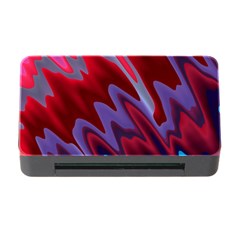 Red Blue Zig Zag Waves Pattern Memory Card Reader With Cf by SpinnyChairDesigns