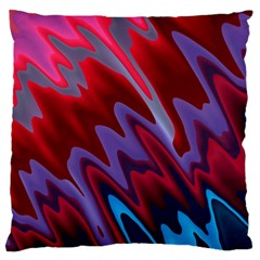 Red Blue Zig Zag Waves Pattern Large Cushion Case (One Side)