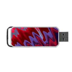 Red Blue Zig Zag Waves Pattern Portable Usb Flash (one Side) by SpinnyChairDesigns