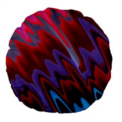 Red Blue Zig Zag Waves Pattern Large 18  Premium Round Cushions