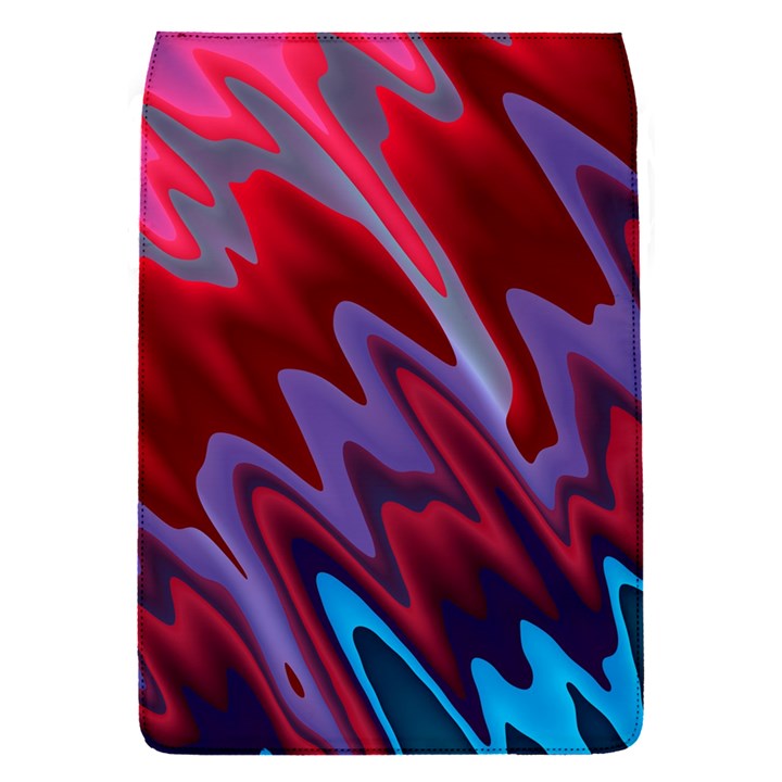 Red Blue Zig Zag Waves Pattern Removable Flap Cover (S)