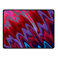 Red Blue Zig Zag Waves Pattern Double Sided Fleece Blanket (Small) 