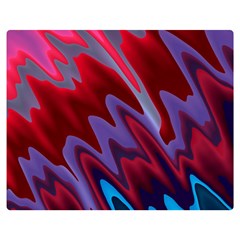 Red Blue Zig Zag Waves Pattern Double Sided Flano Blanket (Medium) 