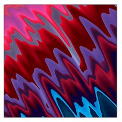 Red Blue Zig Zag Waves Pattern Large Satin Scarf (Square)