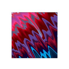 Red Blue Zig Zag Waves Pattern Satin Bandana Scarf