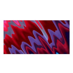 Red Blue Zig Zag Waves Pattern Satin Shawl