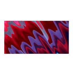 Red Blue Zig Zag Waves Pattern Satin Wrap