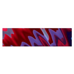 Red Blue Zig Zag Waves Pattern Satin Scarf (Oblong)