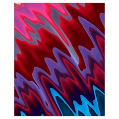 Red Blue Zig Zag Waves Pattern Drawstring Bag (Small)