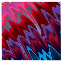 Red Blue Zig Zag Waves Pattern Wooden Puzzle Square