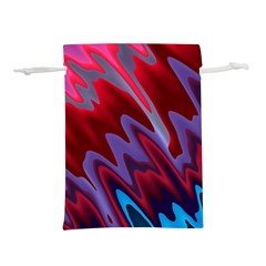 Red Blue Zig Zag Waves Pattern Lightweight Drawstring Pouch (S)