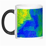 Neon Green Blue Grunge Texture Pattern Morph Mugs Left