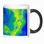 Neon Green Blue Grunge Texture Pattern Morph Mugs Right